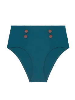 Culotte de bain taille haute - Bleu mystère