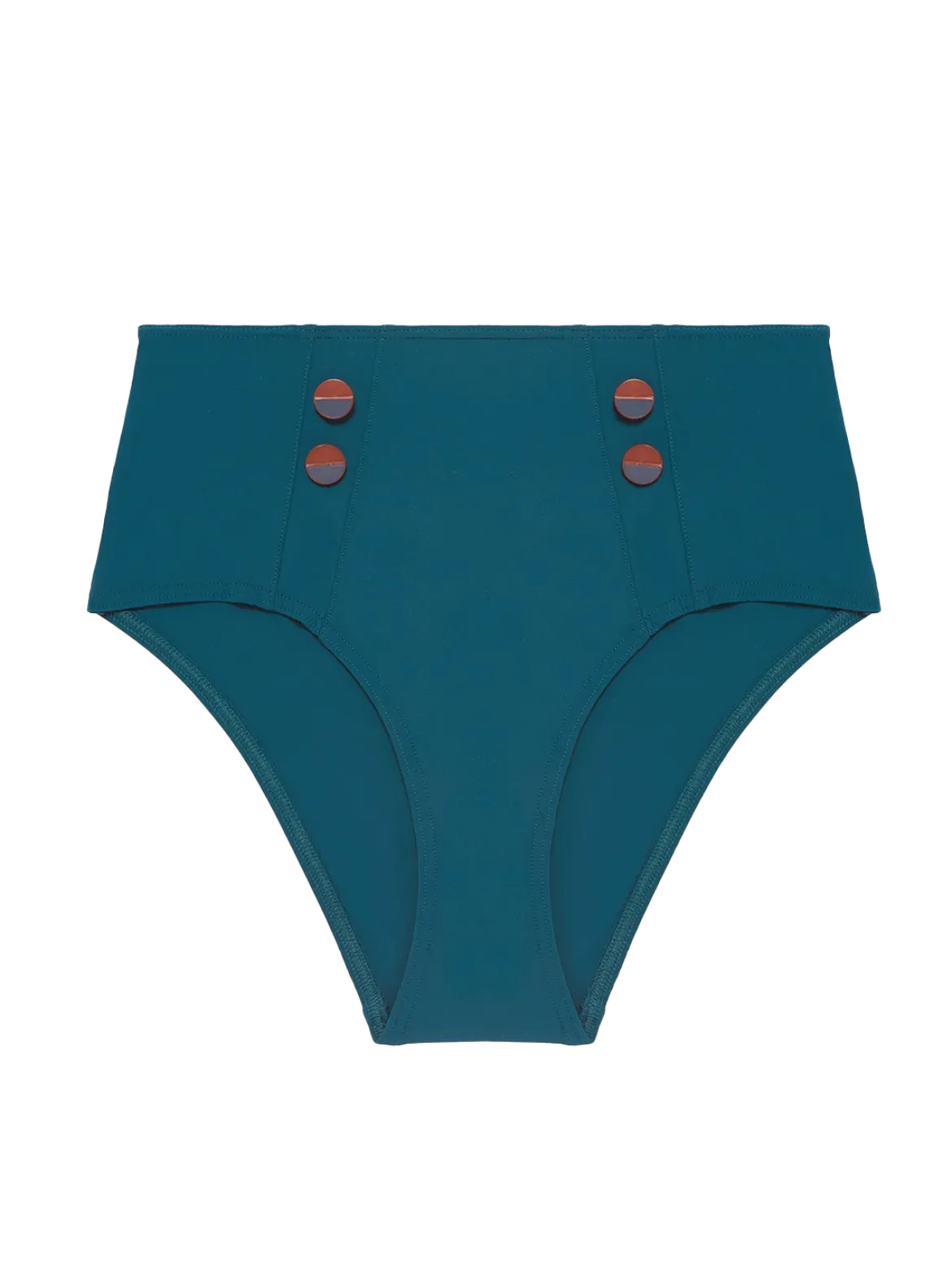 Culotte de bain taille haute - Bleu mystère