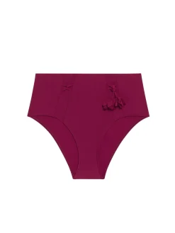 Culotte de bain taille haute - Cassis