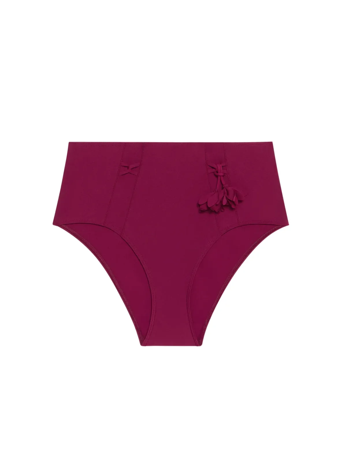 Culotte de bain taille haute - Cassis