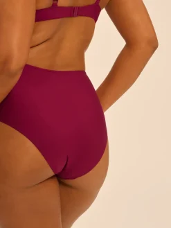 Culotte de bain taille haute - Cassis