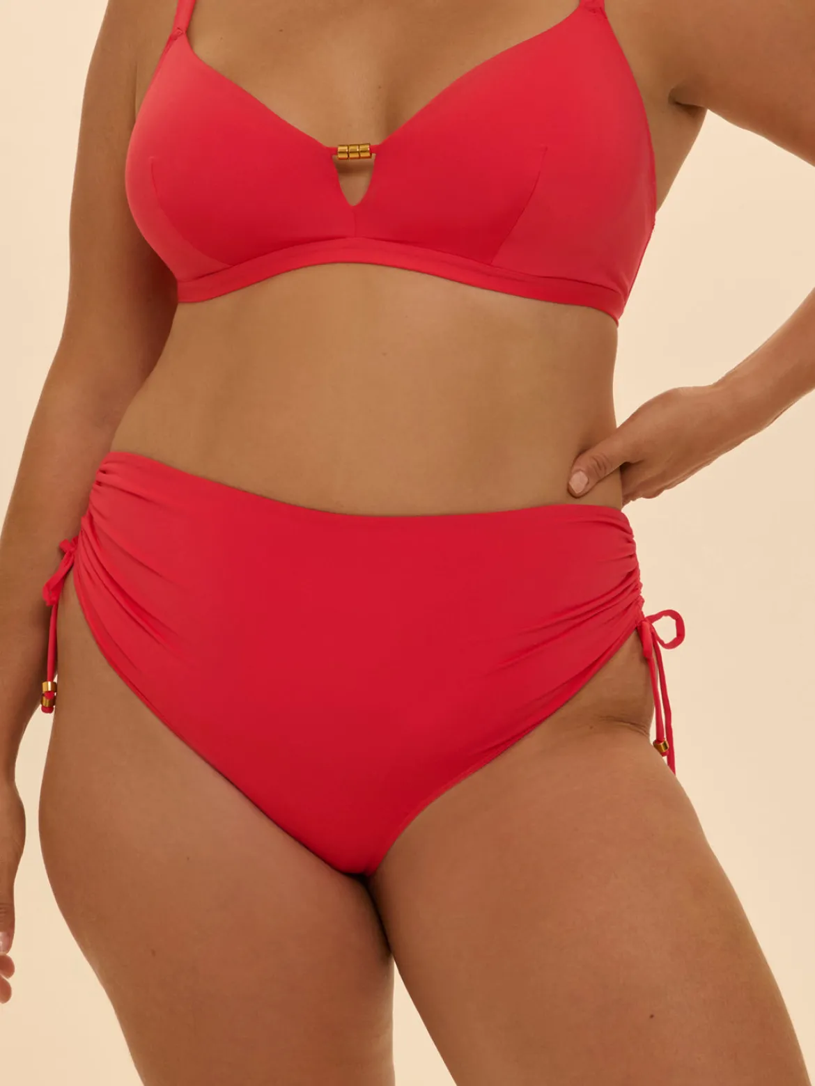 Culotte de bain taille haute - Flamingo