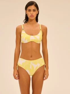 Culotte de bain taille haute - Imprimé Pluméria