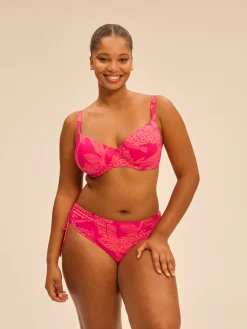 Culotte de bain taille haute - Imprimé Bright Rose