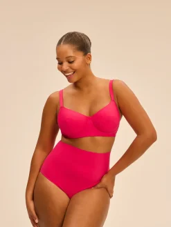Culotte de bain taille haute - Lipstick