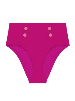 Culotte de bain taille haute - Rose Hibiscus