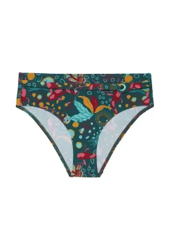 Culotte de bain taille haute - Vert Lagune