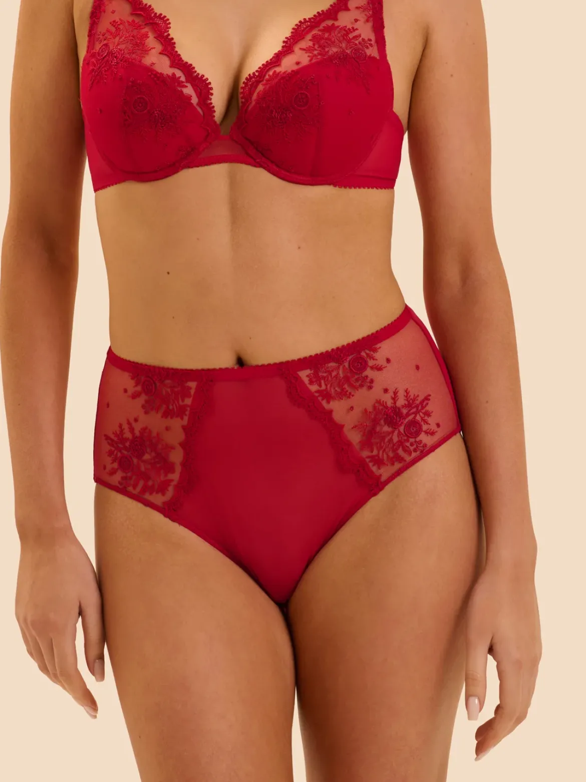 Culotte taille haute - Rouge Opéra