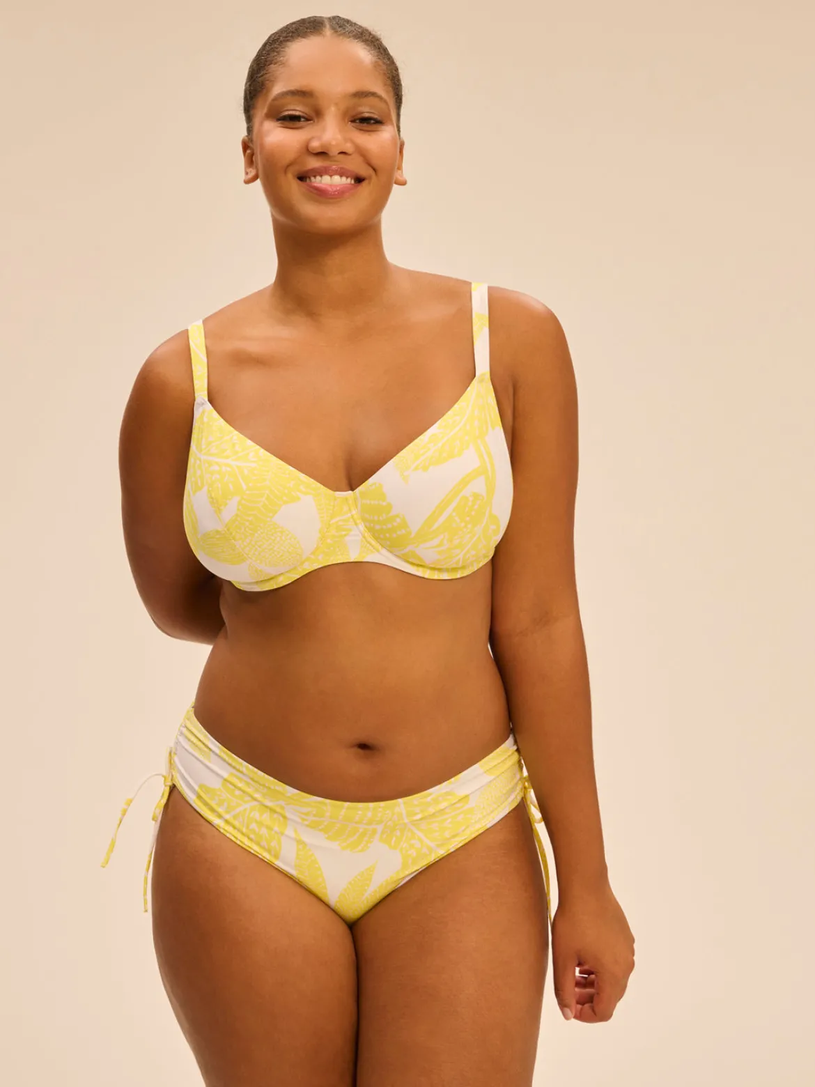 Haut de maillot de bain avec armatures - Imprimé Pluméria