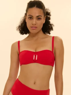 Haut de maillot de bain bandeau mousse avec armatures - Ecarlate