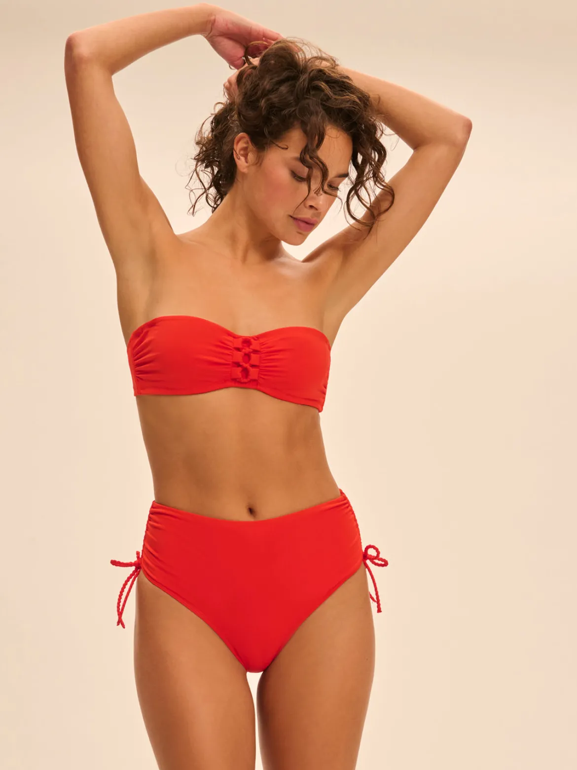 Haut de maillot de bain bandeau mousse avec armatures - Orange Grenadier