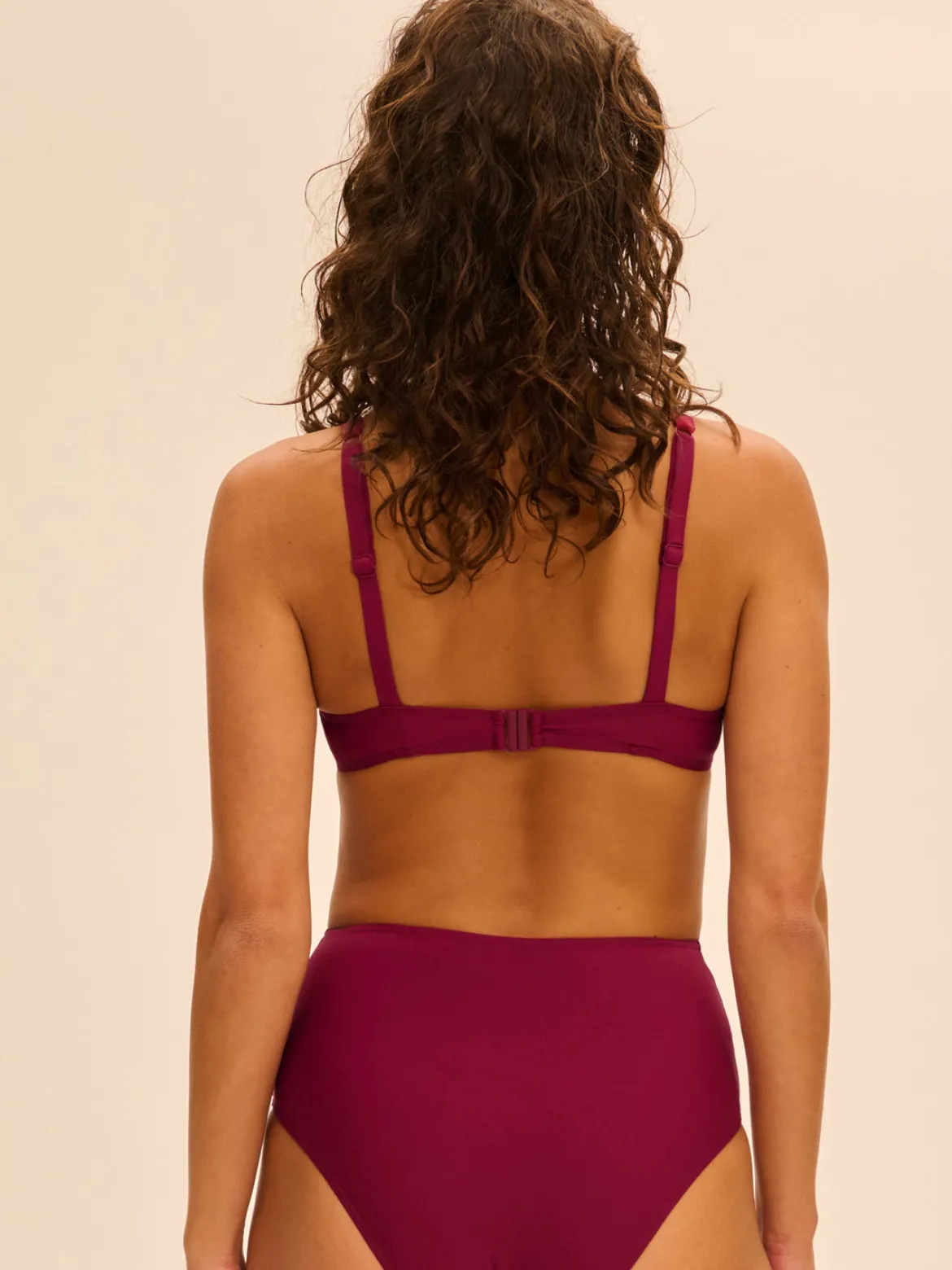 Haut de maillot de bain à coque - Cassis