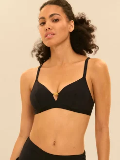 Haut de maillot de bain triangle avec armatures cachées - Noir