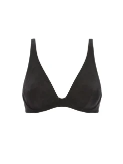 Haut de maillot de bain triangle avec armatures - Noir
