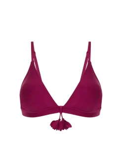 Haut de maillot de bain triangle sans armature - Cassis
