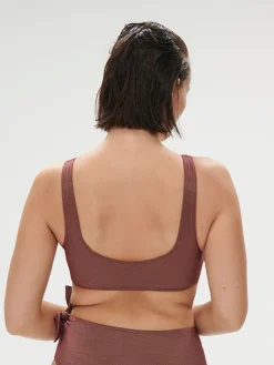 Haut de maillot de bain triangle sans armature - Lurex Dark Purple