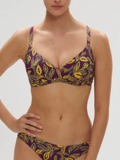 Haut de maillot de bain triangle avec armatures cachées - Imprimé Violet Agadir