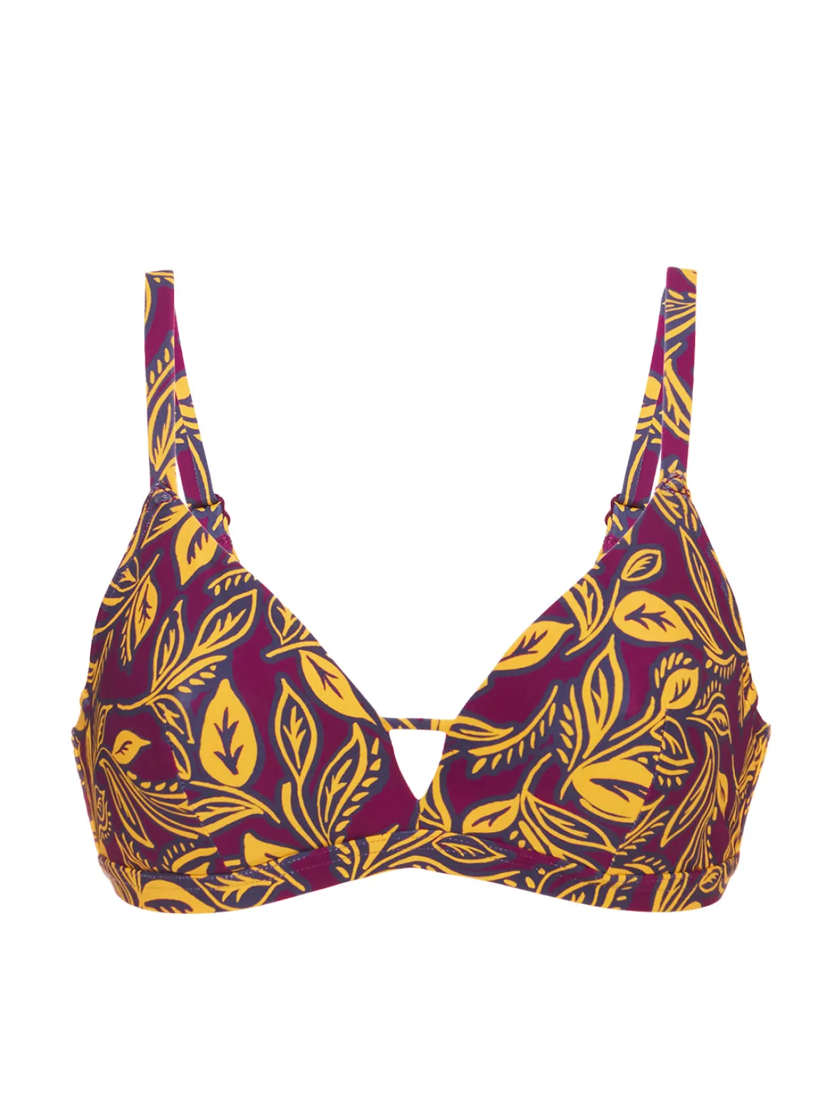Haut de maillot de bain triangle avec armatures cachées - Imprimé Violet Agadir