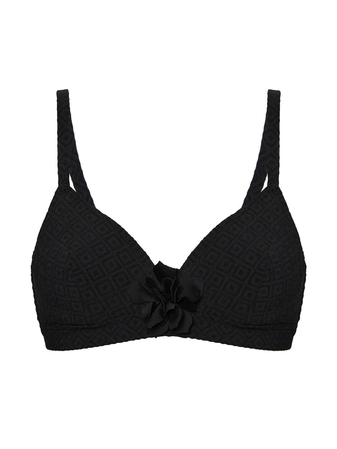 Haut de maillot de bain triangle avec armatures cachées - Noir