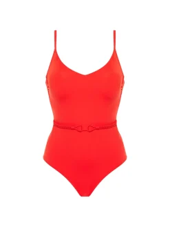 Maillot de bain 1 pièce bonnet mousse sans armature - Orange Grenadier