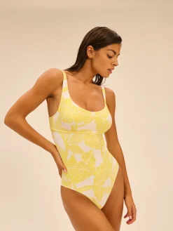 Maillot de bain 1 pièce de bain avec armatures - Imprimé Pluméria