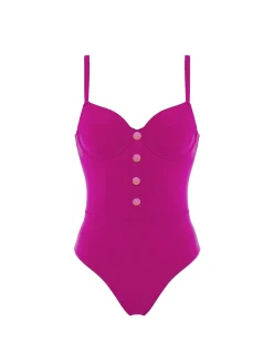 Maillot de bain 1 pièce de bain avec armatures - Rose Hibiscus