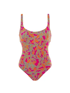 Maillot de bain 1 pièce de bain avec armatures - Imprimé Rose Ménara