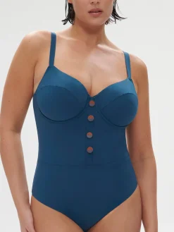 Maillot de bain 1 pièce de bain avec armatures - Bleu mystère