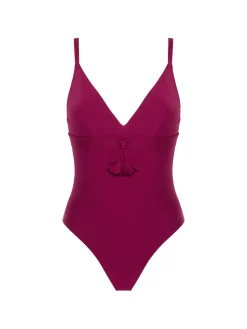 Maillot de bain 1 pièce de bain avec armatures cachées - Cassis