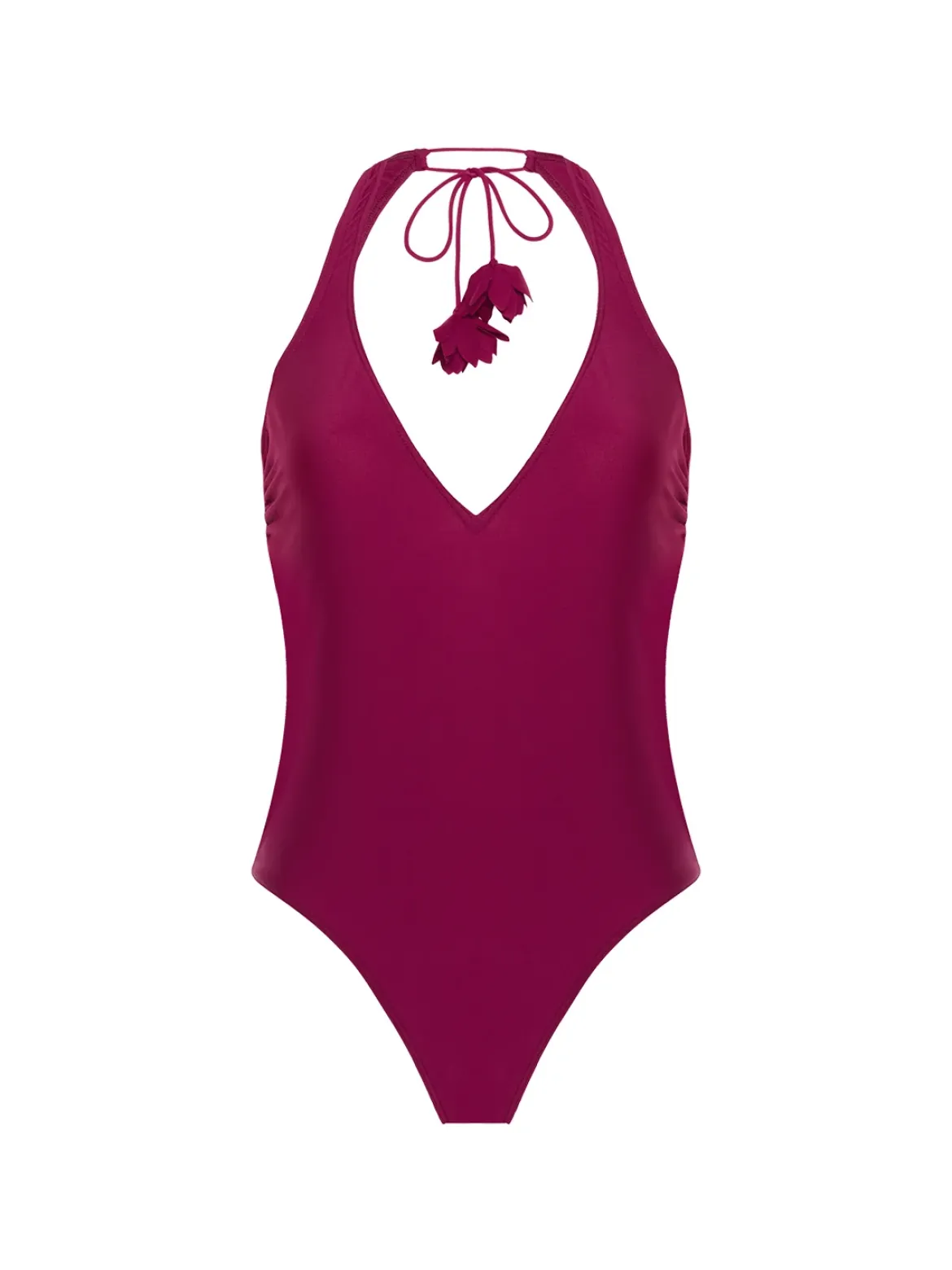 Maillot de bain 1 pièce sans armature - Cassis