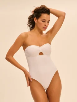 Maillot de bain une pièce bandeau - Blanc