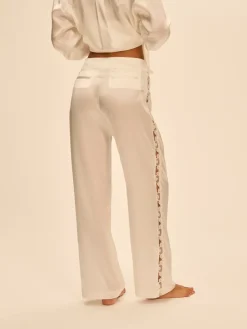 Pantalon broderie - Naturel