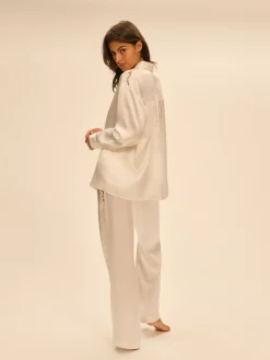 Pantalon broderie - Naturel