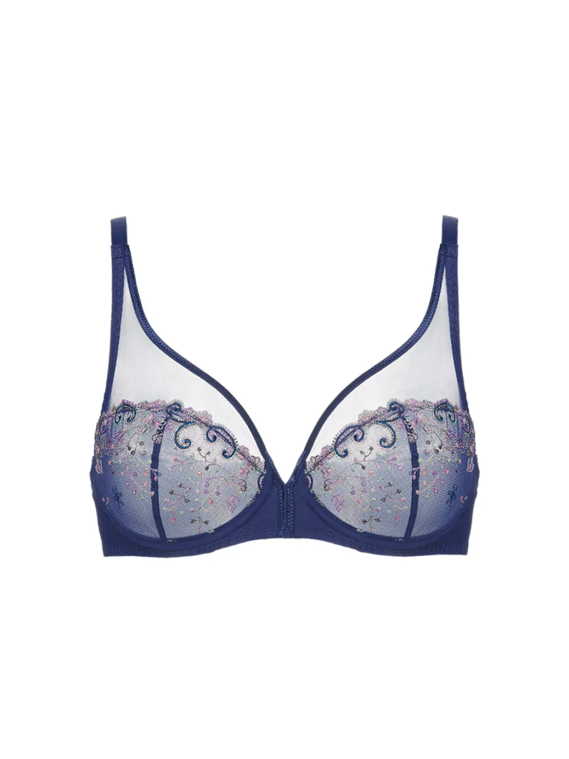 Soutien-gorge avec armature décolleté plongeant - Bleu Rainbow