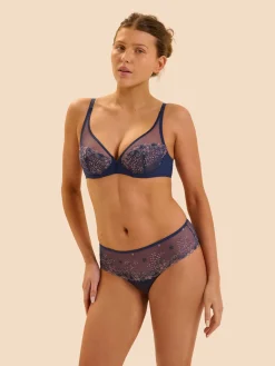 Soutien-gorge avec armature décolleté plongeant - Bleu Rainbow