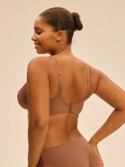 Soutien-gorge avec armature décolleté plongeant - Brun Tender