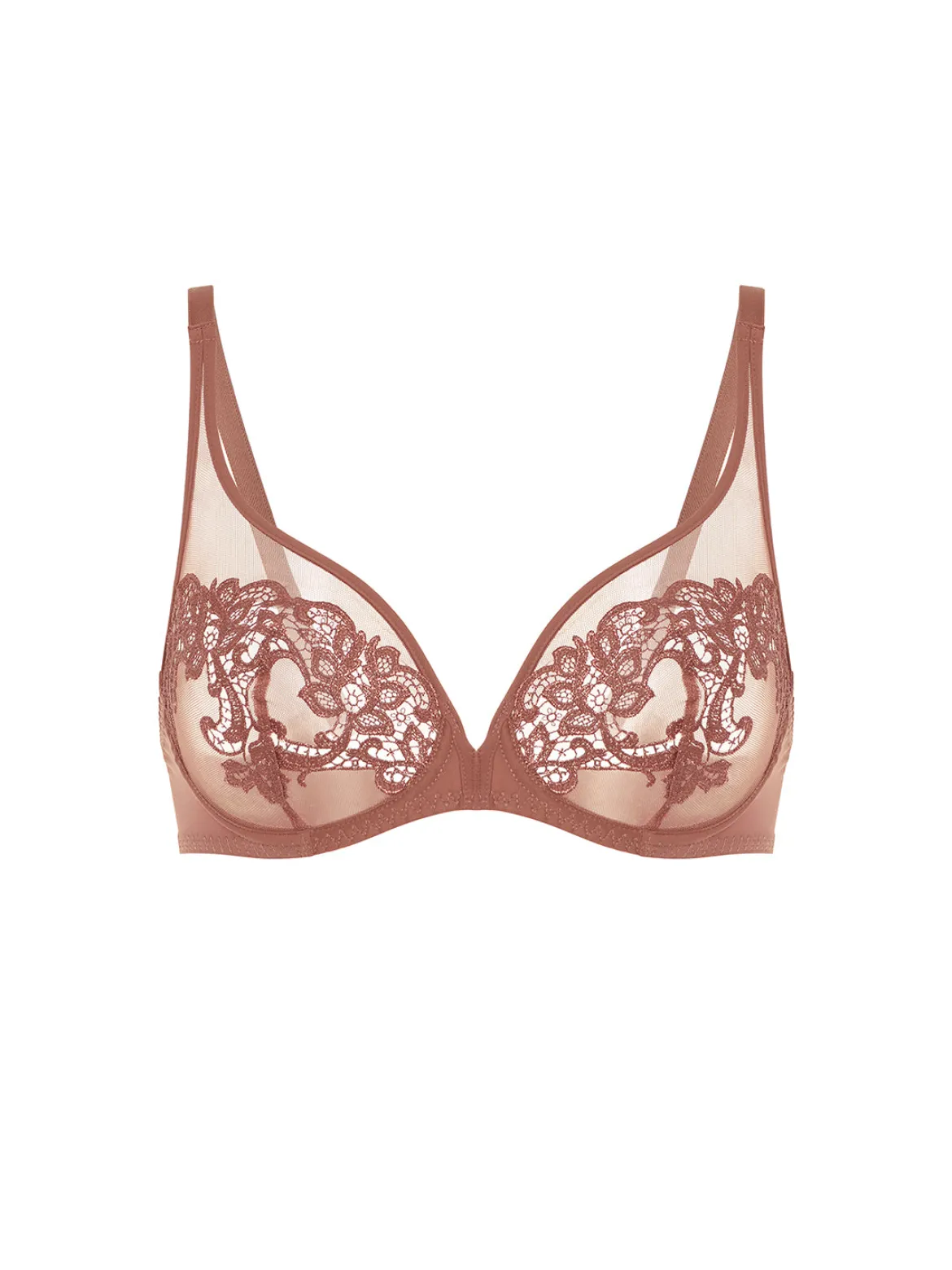 Soutien-gorge avec armature décolleté plongeant - Brun Tender
