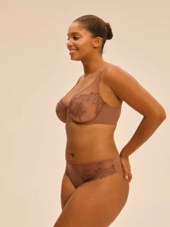 Soutien-gorge avec armature décolleté plongeant - Brun Tender