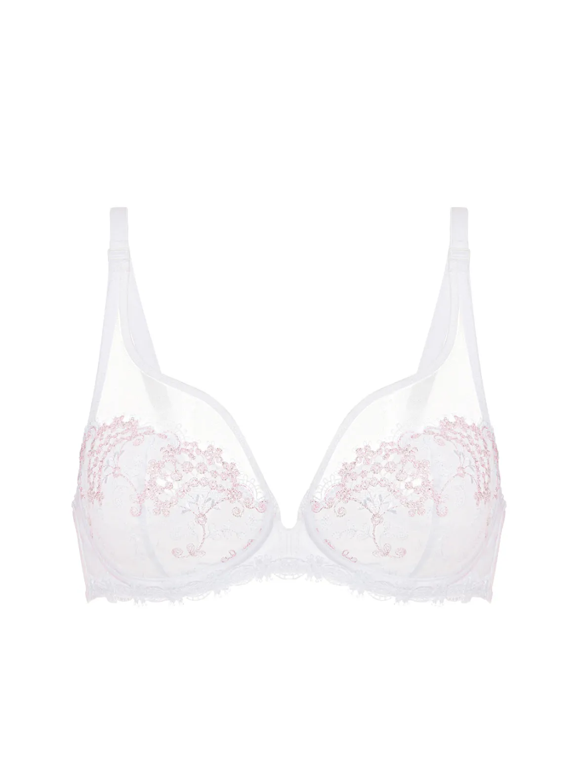 Soutien-gorge avec armature décolleté plongeant - Blanc Cristal