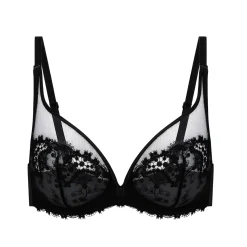 Soutien-gorge avec armature décolleté plongeant - Noir