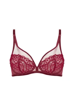 Soutien-gorge avec armature décolleté plongeant - Rouge Spinelle