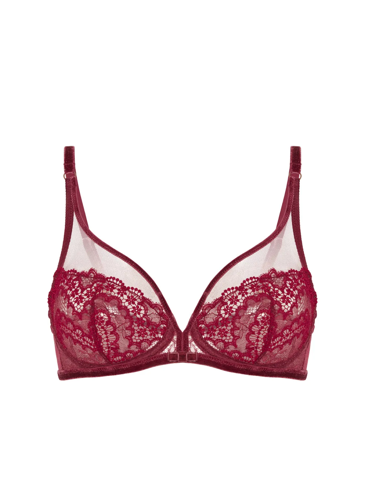 Soutien-gorge avec armature décolleté plongeant - Rouge Spinelle