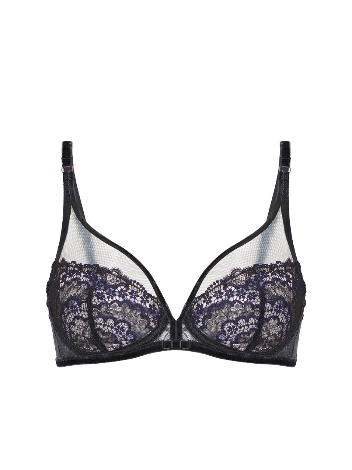 Soutien-gorge avec armature décolleté plongeant - Noir