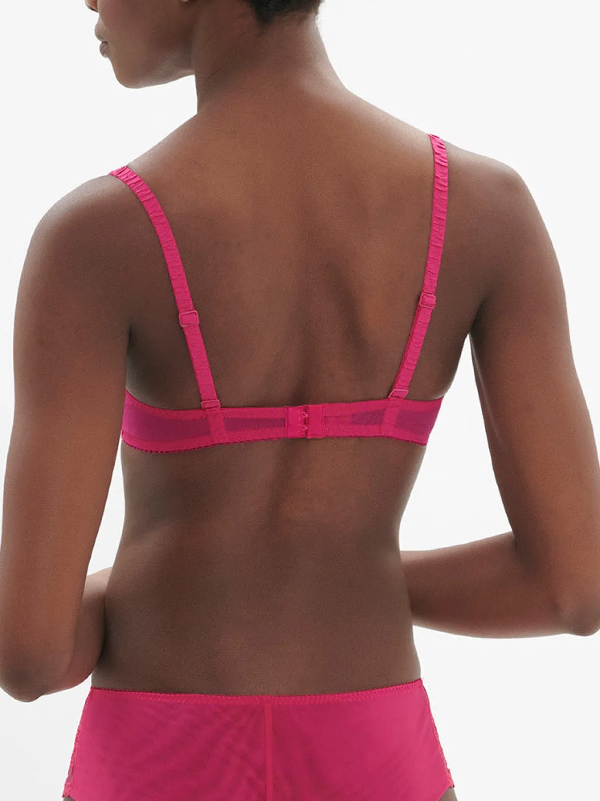 Soutien-gorge avec armature décolleté plongeant - Rose disco