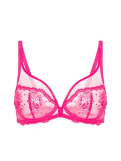 Soutien-gorge avec armature décolleté plongeant - Rose disco