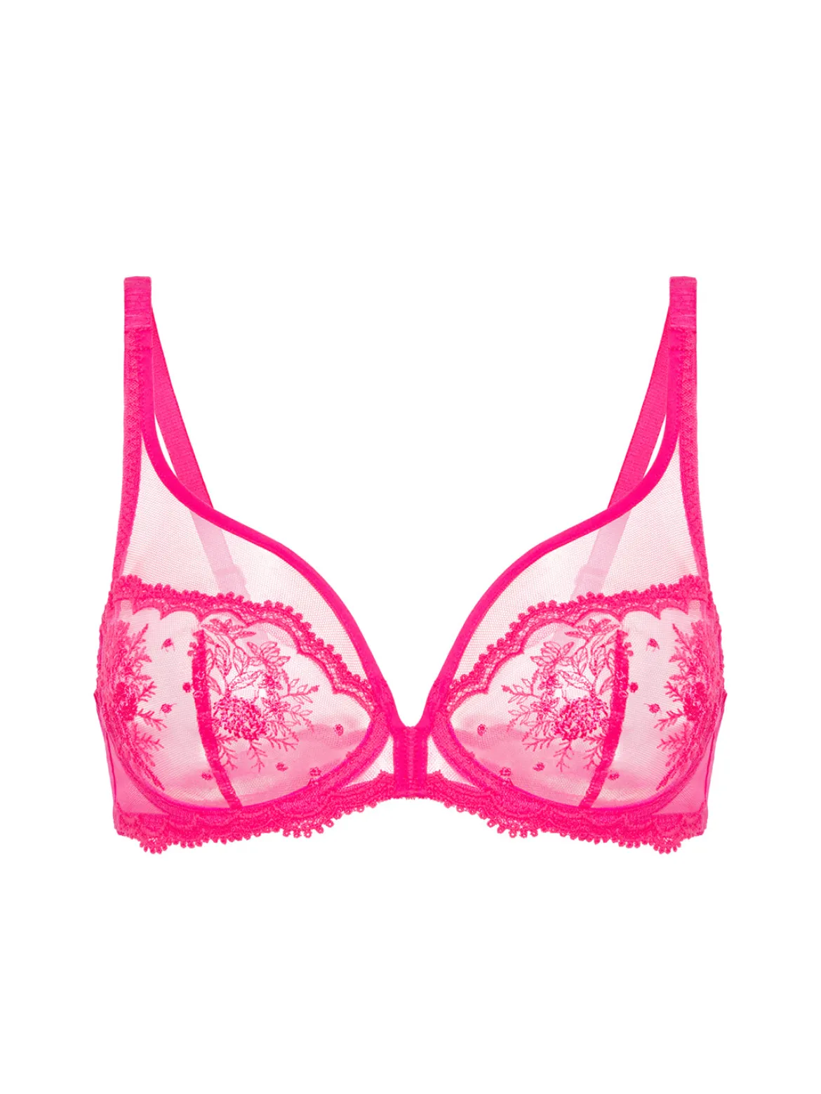 Soutien-gorge avec armature décolleté plongeant - Rose disco