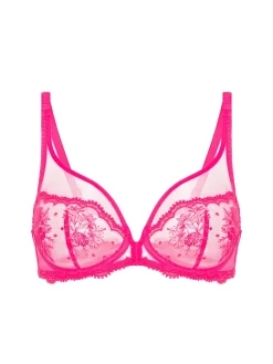 Soutien-gorge avec armature décolleté plongeant - Rose disco