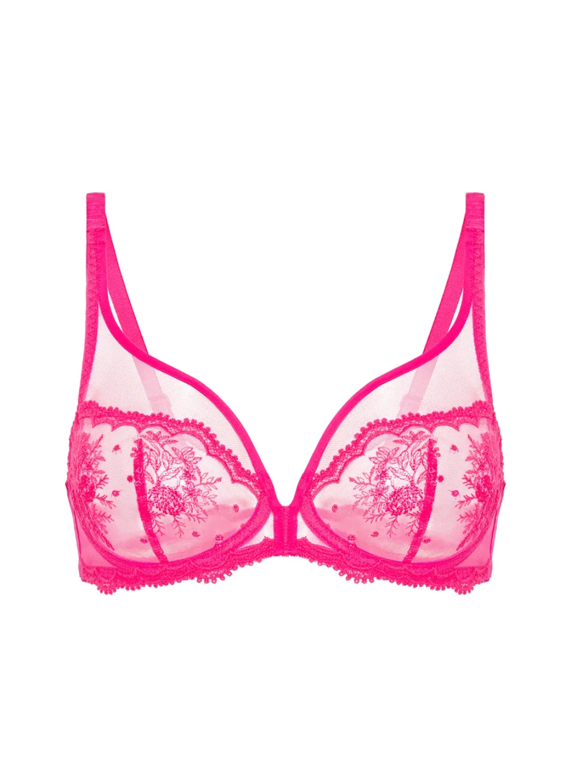 Soutien-gorge avec armature décolleté plongeant - Rose disco