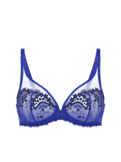 Soutien-gorge avec armature décolleté plongeant - Bleu électrique