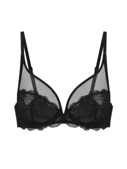 Soutien-gorge avec armatures décolleté plongeant - Noir
